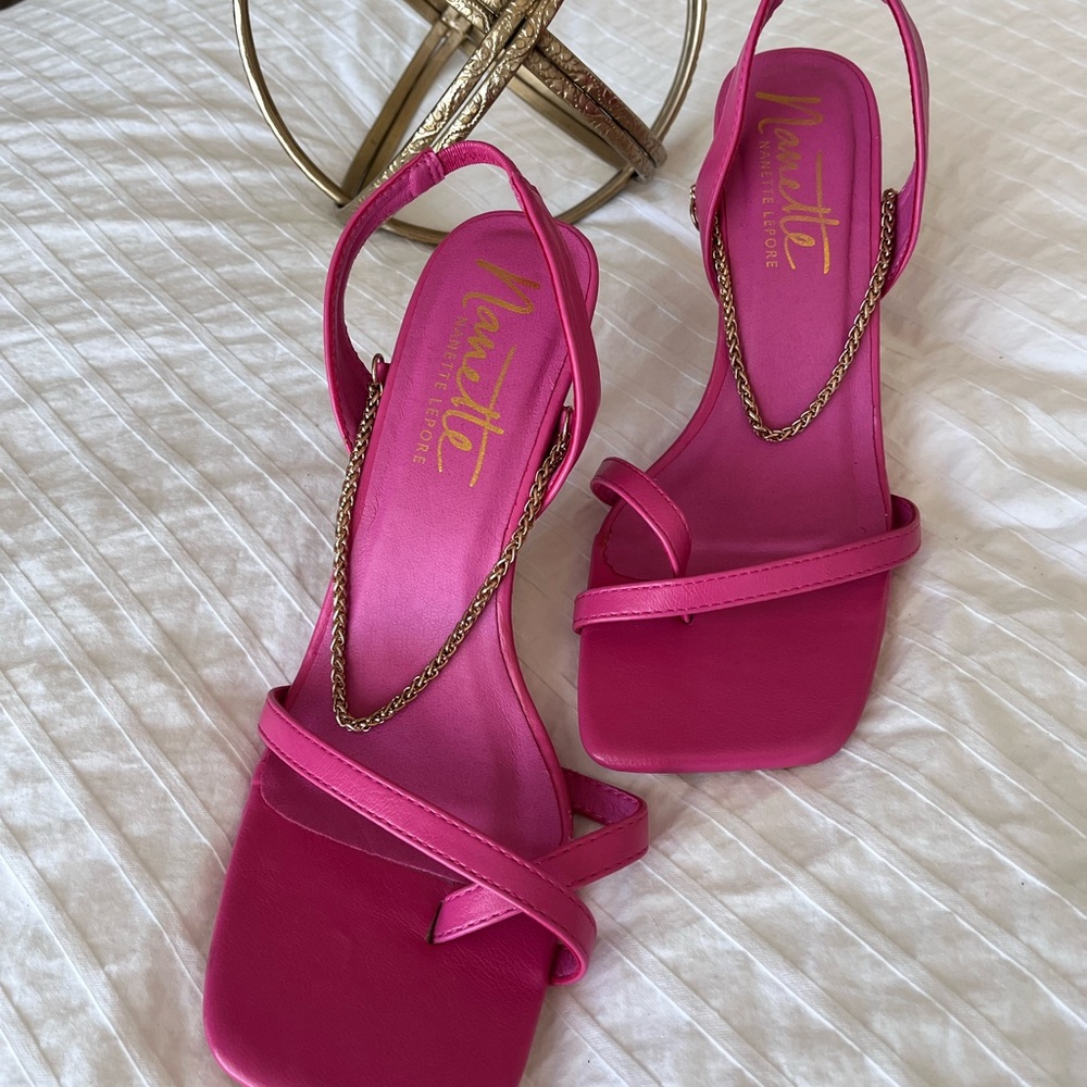Pink high heels Sandals.
